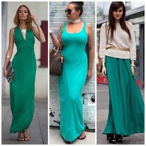 NWT dark teal CK maxi crochet dress (fits S-L)